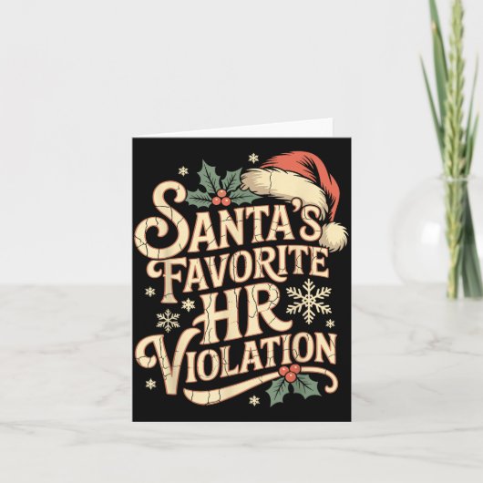 Carte Vintage Sarcastic Retro Hr Violation Christmas Off (Devant)