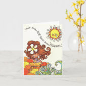 Carte vintage Sarong Get Well (Fleur jaune)