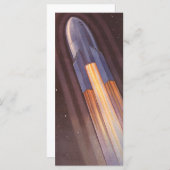 Carte Vintage Science Fiction Space Ship Rockets (Devant / Derrière)