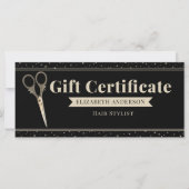 Carte Vintage Scissors Hair Stylist Gift Certificate (Devant)