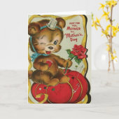 Carte vintage Seamstress Stitcher (Fleur jaune)