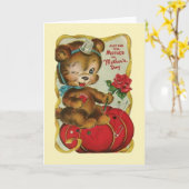 Carte vintage Seamstress Stitcher (Fleur jaune)
