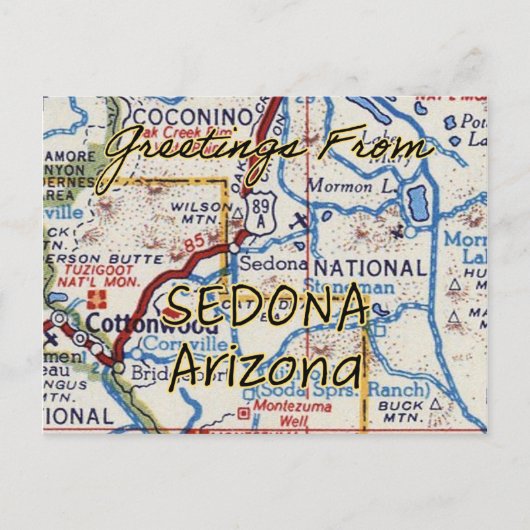 Carte Vintage Sedona AZ (Devant)