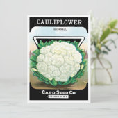 Carte Vintage Seed Packet Étiquette Art, Cauliflower Lég (Debout devant)