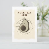 Carte Vintage Sepia Cartoon Avocado (Debout devant)