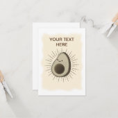 Carte Vintage Sepia Cartoon Avocado (Devant/Arrière en situation)