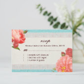 Carte vintage Shabby Chic Floral RSVP (Debout devant)