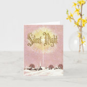 Carte Vintage Silent Night Noël (Fleur jaune)