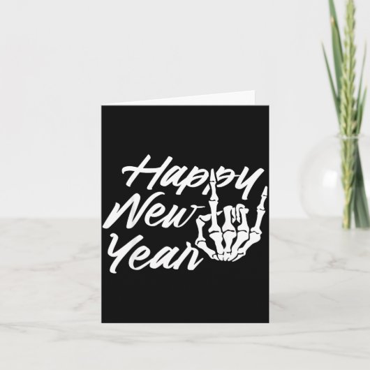 Carte Vintage Skeleton Happy New Year Eve  (Devant)