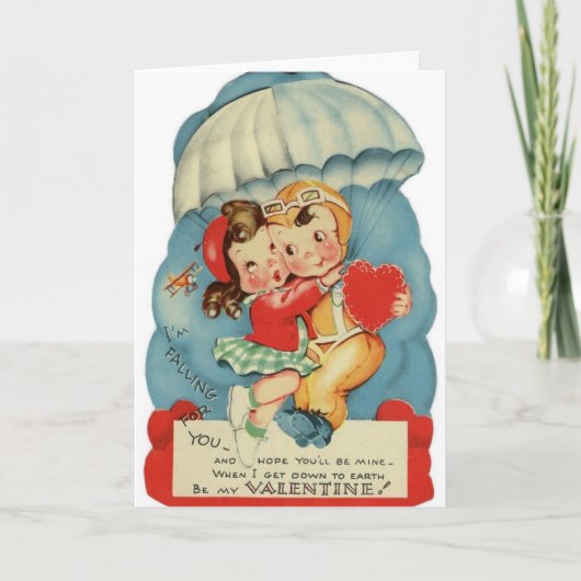 Carte vintage Skydiver Valentine's Day Card (Devant)