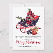 Carte Vintage Sleigh Joyeux Noël (Devant)