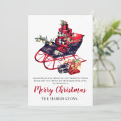 Carte Vintage Sleigh Joyeux Noël (Debout devant)
