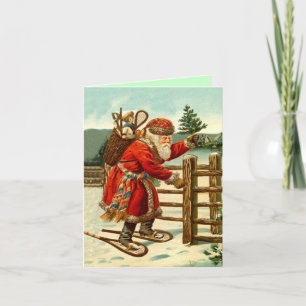 Carte Vintage Snowshoeing