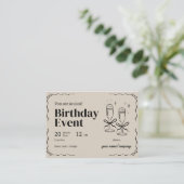 Carte vintage Soiree Birthday Invitation (Debout devant)