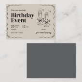 Carte vintage Soiree Birthday Invitation (Devant / Derrière)