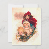 Carte vintage sommeil Noël ajouter sentiment enfants (Devant)