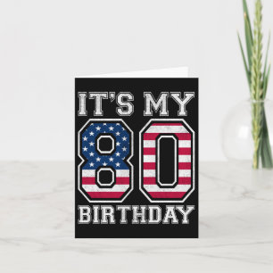 Carte Vintage Son 80e anniversaire American Flag Indepen