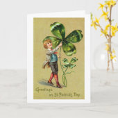 Carte vintage St. Patricks (Fleur jaune)