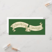 Carte Vintage St. Patrick's Day Salutations Bannière d'o (Devant/Arrière en situation)