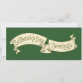 Carte Vintage St. Patrick's Day Salutations Bannière d'o (Devant)
