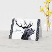 Carte Vintage Stag Joyeux anniversaire (Fleur jaune)