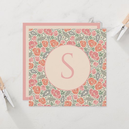 Carte Vintage Steampunk Old Lock Clé rouge (Devant/Arrière en situation)