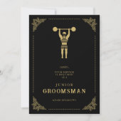 Carte Vintage Strongman Fake Golden Junior Groomsman (Devant)
