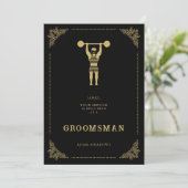 Carte Vintage Strongman Golden Effet Groomsman (Debout devant)