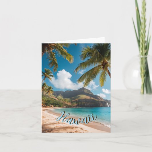 Carte Vintage Style Hawaiian Travel Coast Sea Sunset (Devant)
