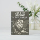 Carte Vintage Style LION inspiré proverbe (Debout devant)