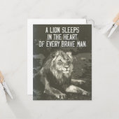 Carte Vintage Style LION inspiré proverbe (Devant/Arrière en situation)