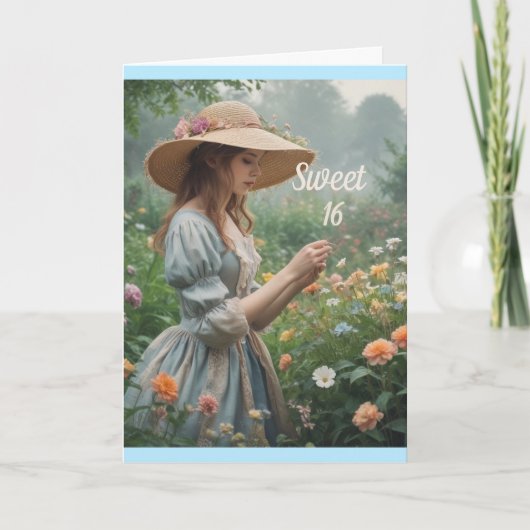 Carte Vintage Sweet 16 Anniversaire (Devant)