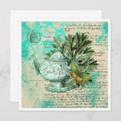 Carte vintage Teapot & Ephemera Collat (Devant / Derrière)