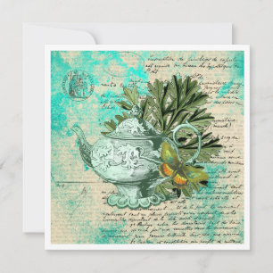 Carte vintage Teapot & Ephemera Collat