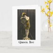 Carte Vintage - Tous Hail the Queen Bee, (Fleur jaune)