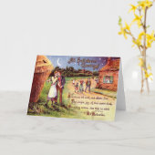 Carte Vintage Tous Halloween Salutation Couple (Fleur jaune)