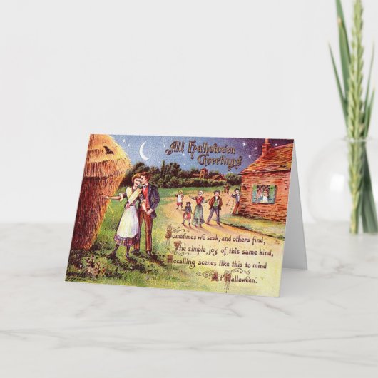 Carte Vintage Tous Halloween Salutation Couple (Devant)