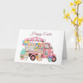 Carte Vintage Truck with Easter Flowers and Eggs (Fleur jaune)