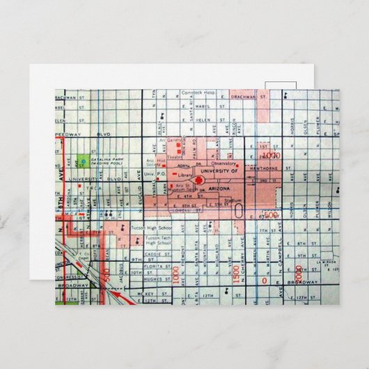 Carte Vintage Tucson, AZ (Devant / Derrière)