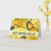 Carte Vintage Tulip Blue Gold Motif (Fleur jaune)