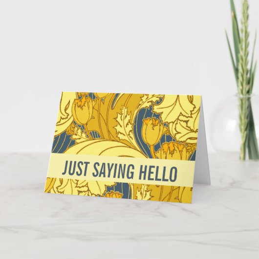 Carte Vintage Tulip Blue Gold Motif (Devant)