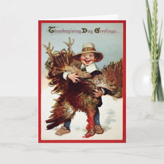 Carte vintage Turquie Thanksgiving Holiday Card (Devant)