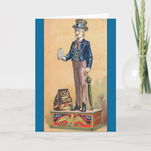 Carte Vintage Uncle Sam Coin Bank (Devant)