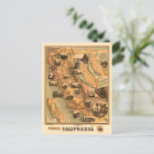 Carte vintage unique restaurée de Californie, 1885 (Debout devant)