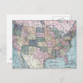 Carte vintage USA (Devant / Derrière)