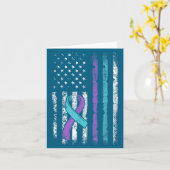 Carte Vintage Usa American Flag Suicide Prevention Aware (Fleur jaune)