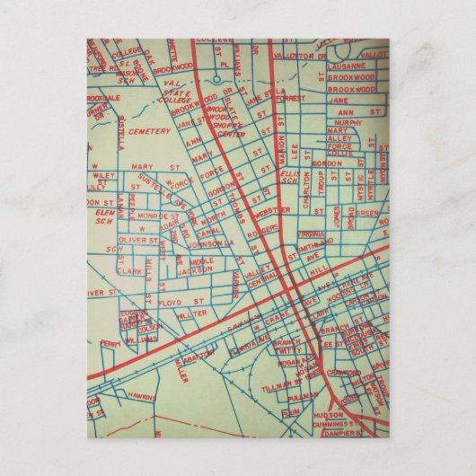 Carte Vintage Valdosta, GA (Devant)