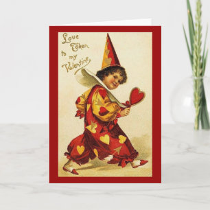 Carte vintage Valentine Clown