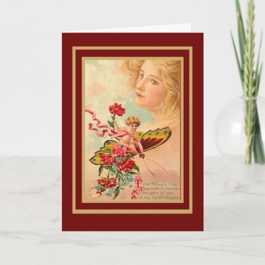 Carte vintage Valentine Cupid (Devant)
