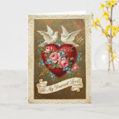 Carte Vintage Valentine Dearest Love Card (Fleur jaune)